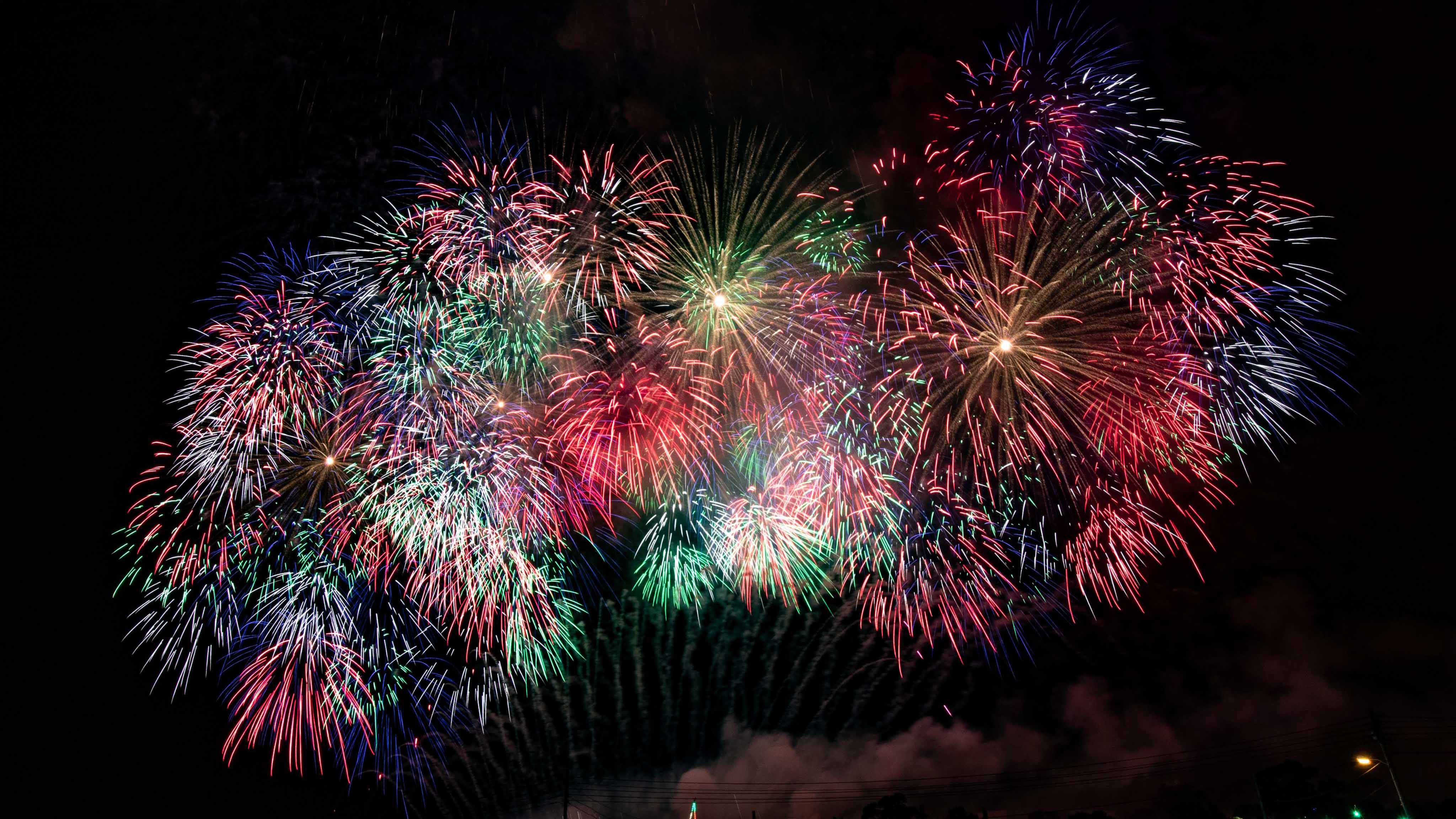 fireworks in black sky