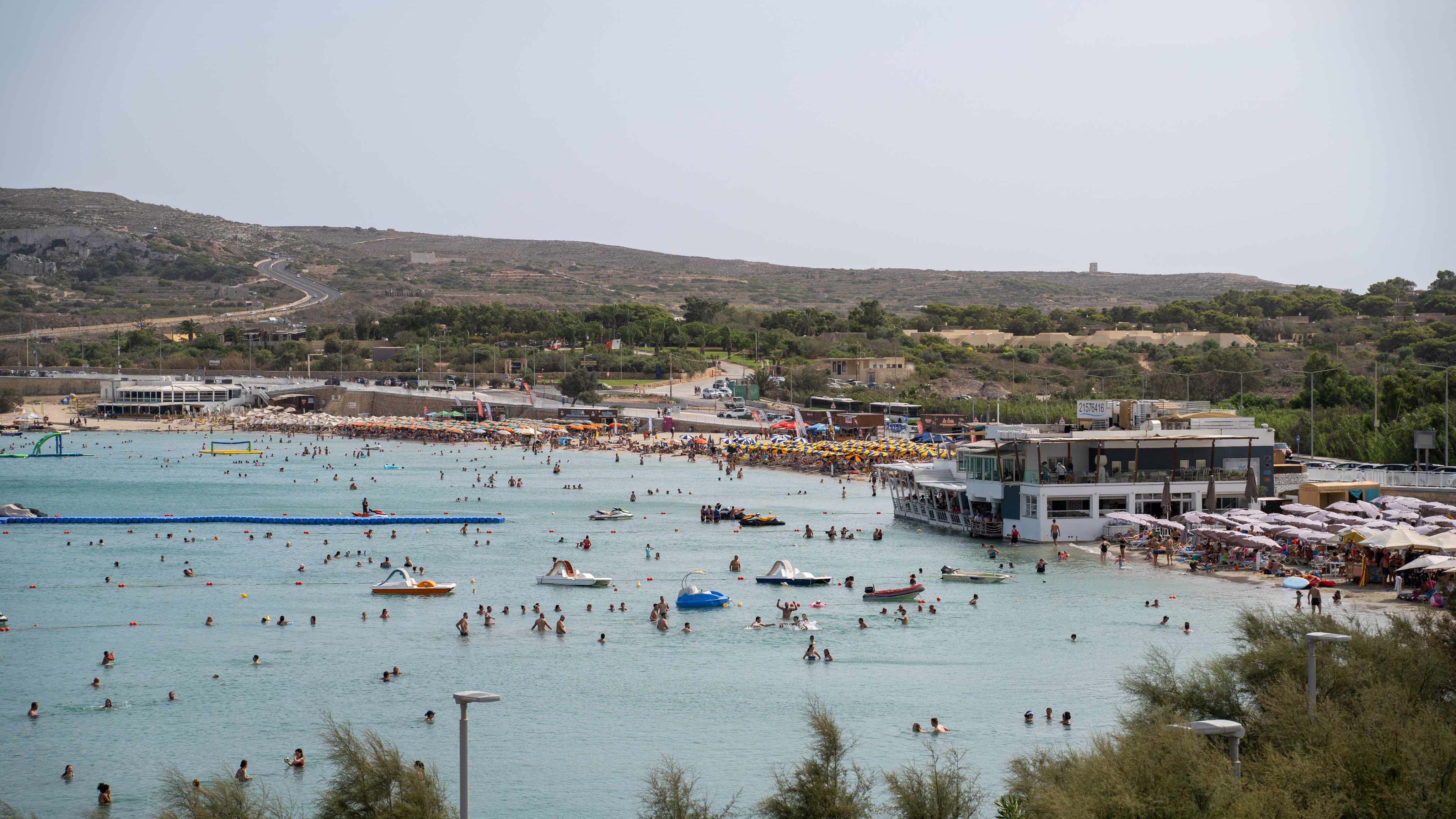 beach with many people
