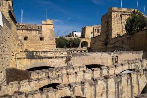 Birgu fortifications on a sunny day